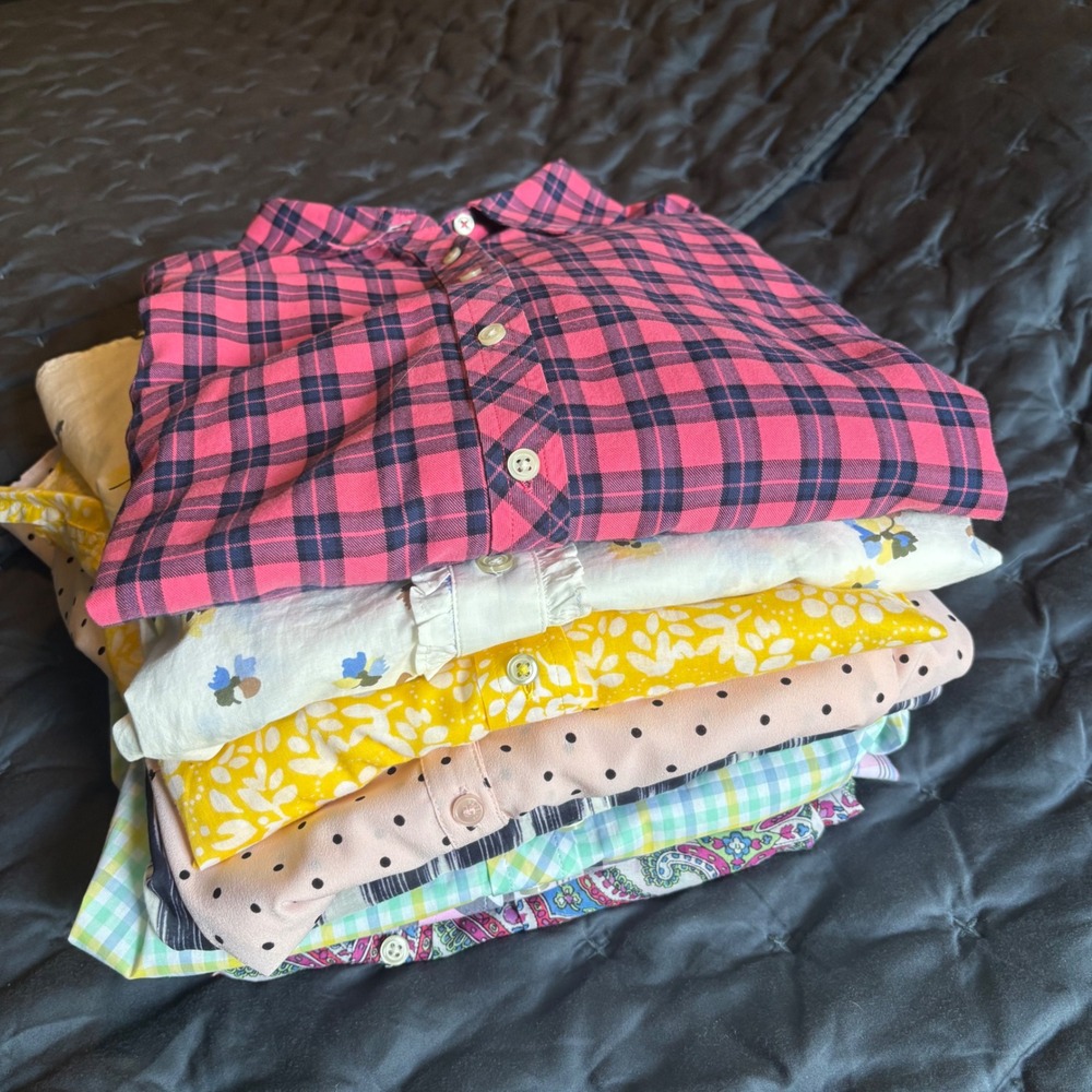 Lot of 8 Talbots 2X Button Up shirts Long Sleeve Plaid, Floral, Polka Dot, - Picture 5 of 7
